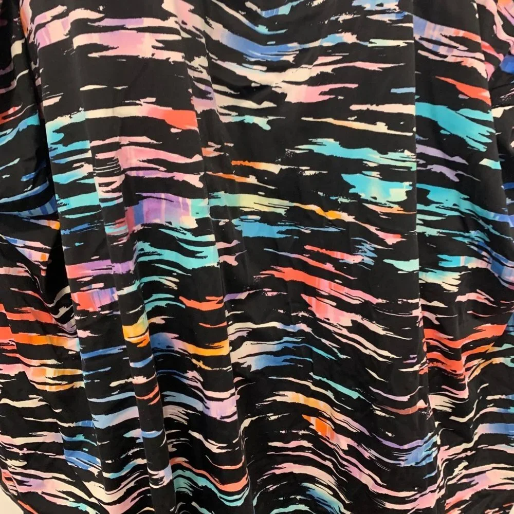 Trimshaper Women's Ruffled Layered Swim Dress Size 30 Rainbow colors